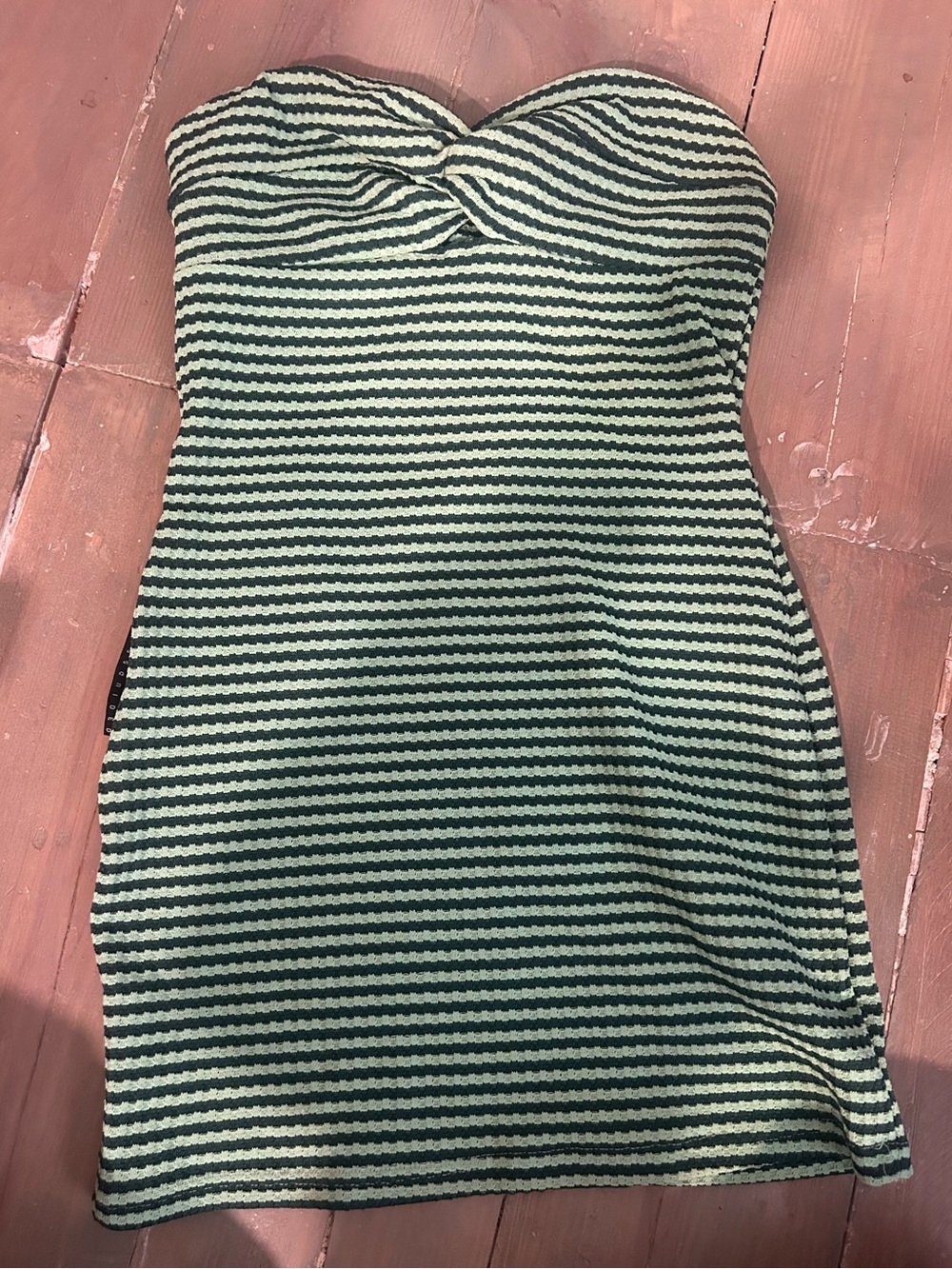 Missguided Green Striped Twist Crochet Top